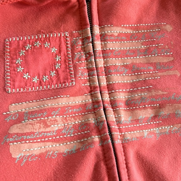 VTG POLO Ralph Lauren Americana Orange Full Zip Hoody Embroidery w MEASUREMENTS - Picture 11 of 11
